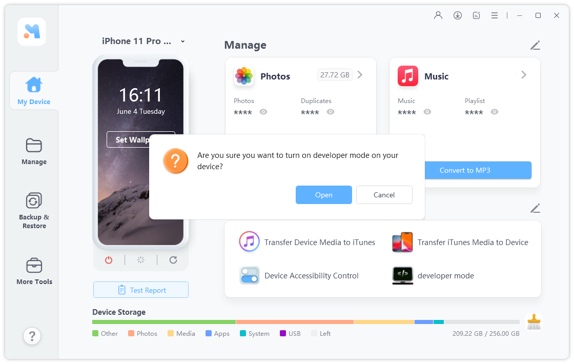 ワンクリックして、iPhone開発者モードが表示されないことを修正します