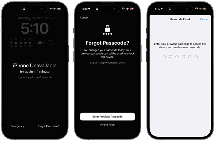 iOS 17を実行しているiPhoneのロックを解除します