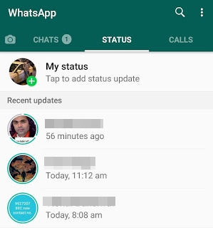WhatsAppステータスを表示します