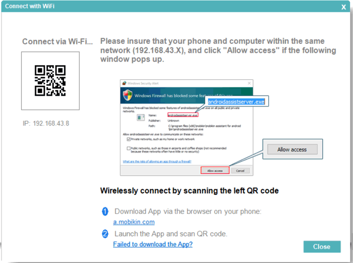 Wi-Fiを介してAndroidデバイスをPCに接続します